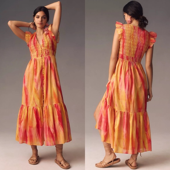 Anthropologie Dresses & Skirts - NWT Anthropologie Peregrine Midi Dress Watercolor Print